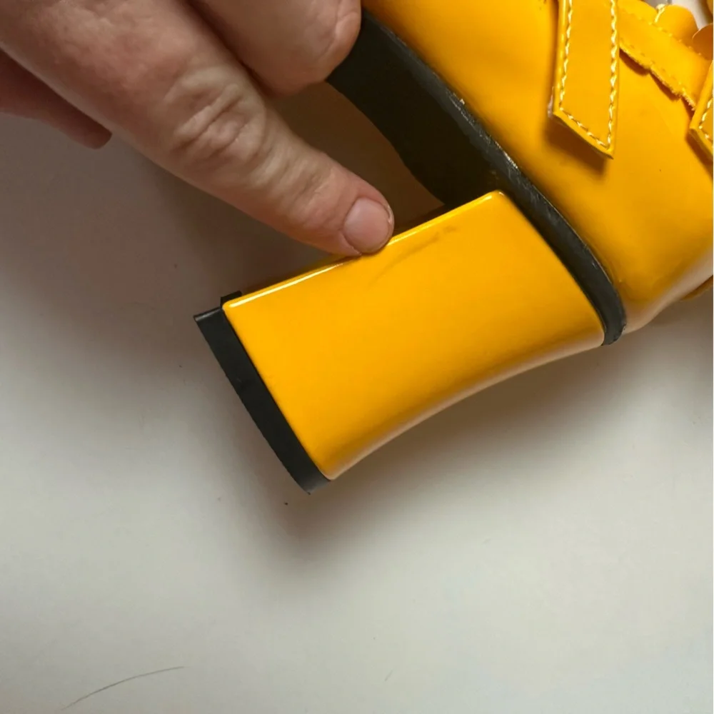 Antaina Yellow Coquette Lolita Bows Strappy Chunky HeelPlatform Shoe NWOT 7.5-8? - Picture 16 of 16